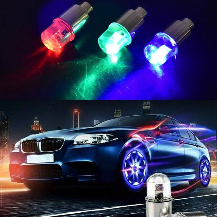 6PCS Car Auto Wheel Tire Tyre Air Valve Stem LED Light Cap Cover Accessories - Rokcar