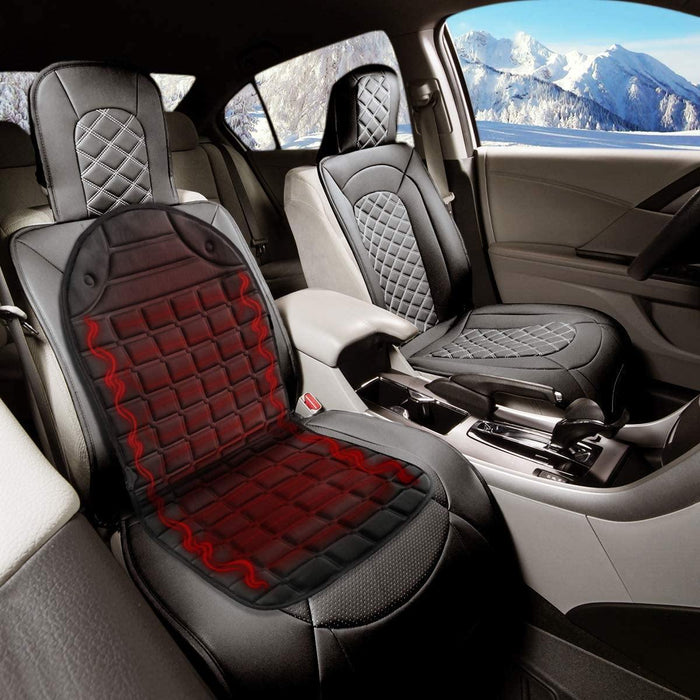 Car & SUV & Truck Seat Cushion, Black Polyester, Universal, Heated, Warm, For Winter - Rokcar