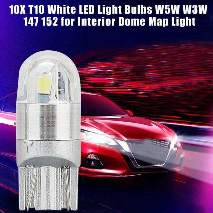 10PCS LED T10 194 168 W5W Canbus 4 Colors Dome License Side Marker Light Bulb 6000K - Rokcar