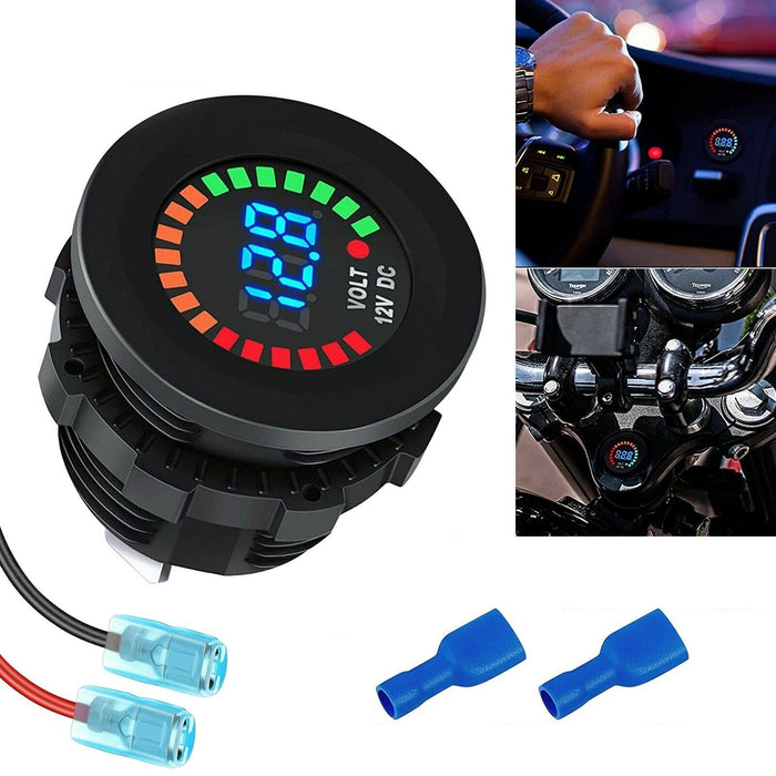 12V LED Digital Voltmeter Voltage Meter Battery Gauge Car Boat Marine Waterproof