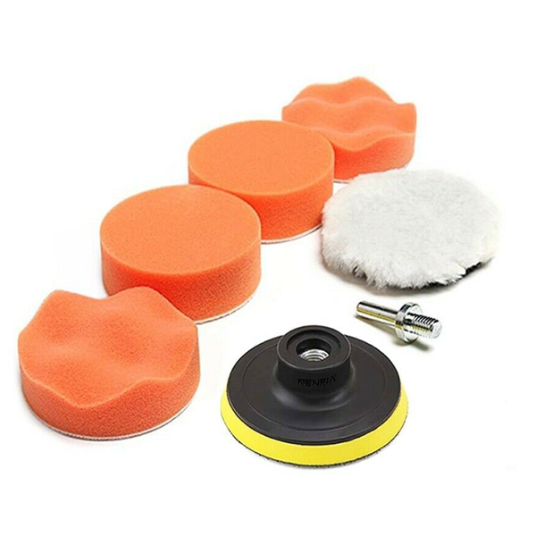 7PCS 3" Polishing Sponge Pad 1/4" Drill Adapter Kit for Car Auto Polisher Buffer - Rokcar