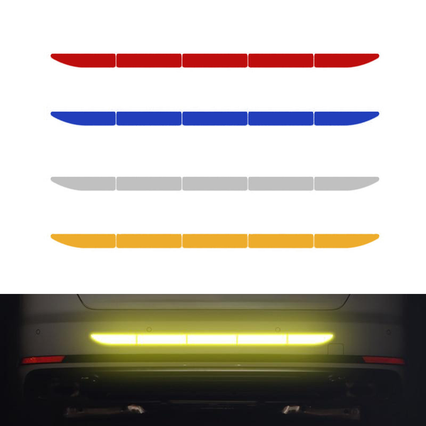 Car Auto Reflective Warn Strip Tape Bumper Safety Stickers Decal Car Accessories - Rokcar