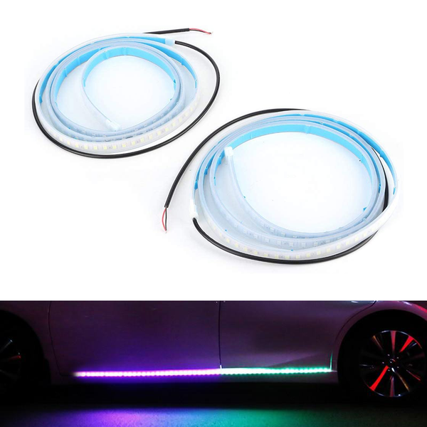 2PCS Car Door Streamer Lights Waterproof Car Flexible RGB Light Strip LED Lamp - Rokcar