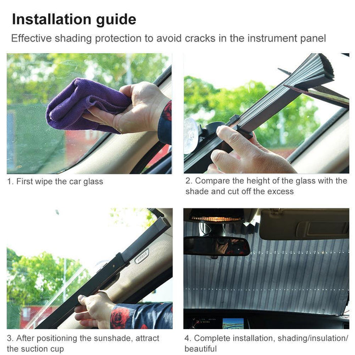 Car Retractable Windshield Anti-UV Car Window Foldable Sunshade - Rokcar