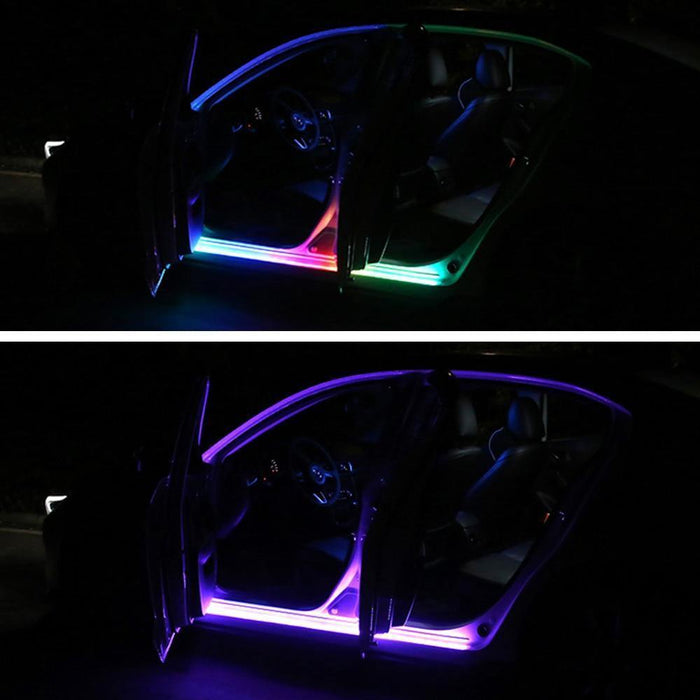 2PCS Car Door Streamer Lights Waterproof Car Flexible RGB Light Strip LED Lamp - Rokcar
