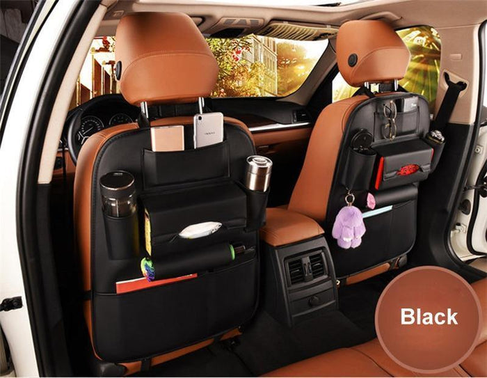 Leather Car-Styling Back Seat Storage Bag Organizer Multi-Pocket Storage - Rokcar