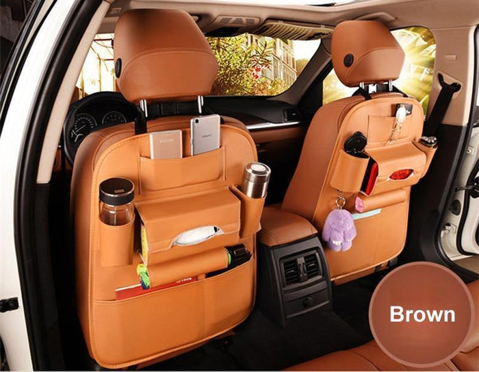 Leather Car-Styling Back Seat Storage Bag Organizer Multi-Pocket Storage - Rokcar