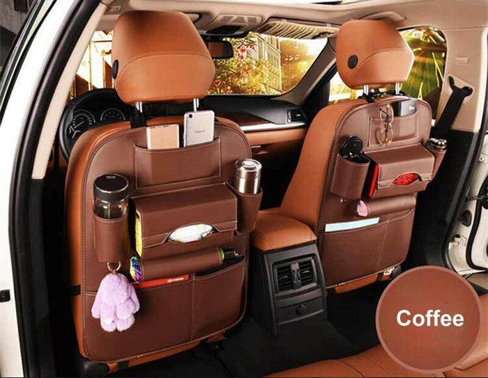 Leather Car-Styling Back Seat Storage Bag Organizer Multi-Pocket Storage - Rokcar