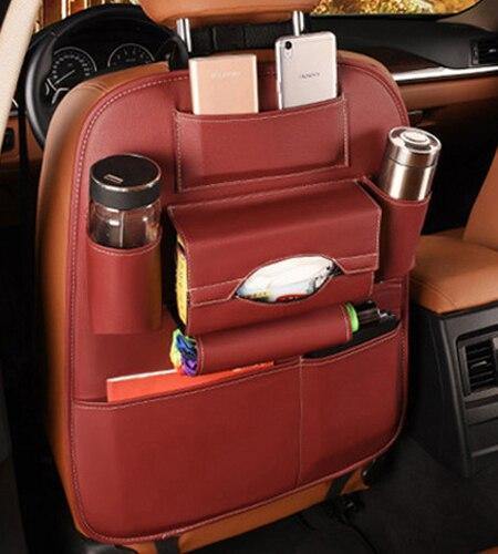 Leather Car-Styling Back Seat Storage Bag Organizer Multi-Pocket Storage - Rokcar