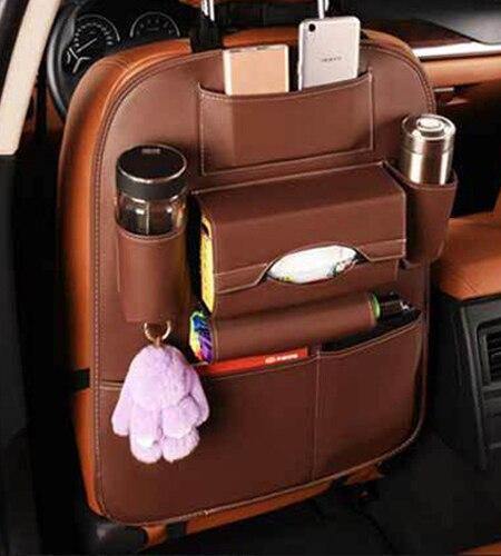 Leather Car-Styling Back Seat Storage Bag Organizer Multi-Pocket Storage - Rokcar