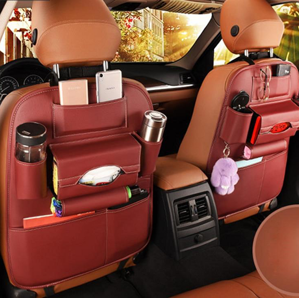 Leather Car-Styling Back Seat Storage Bag Organizer Multi-Pocket Storage - Rokcar