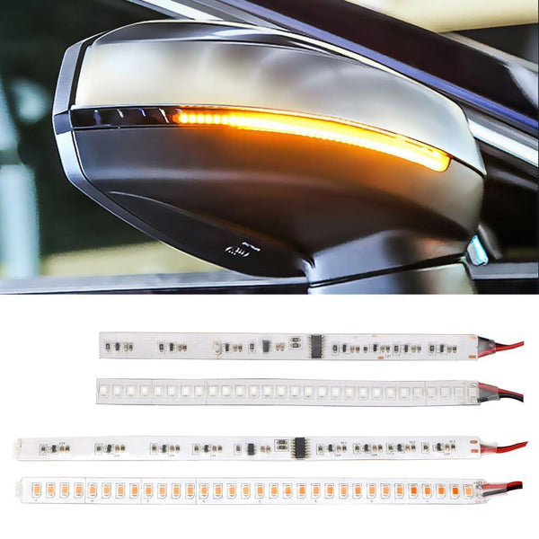 2PCS Car Rear view Mirror LED Strip Lamp Flowing Turn Signal Side Lights 12V - Rokcar