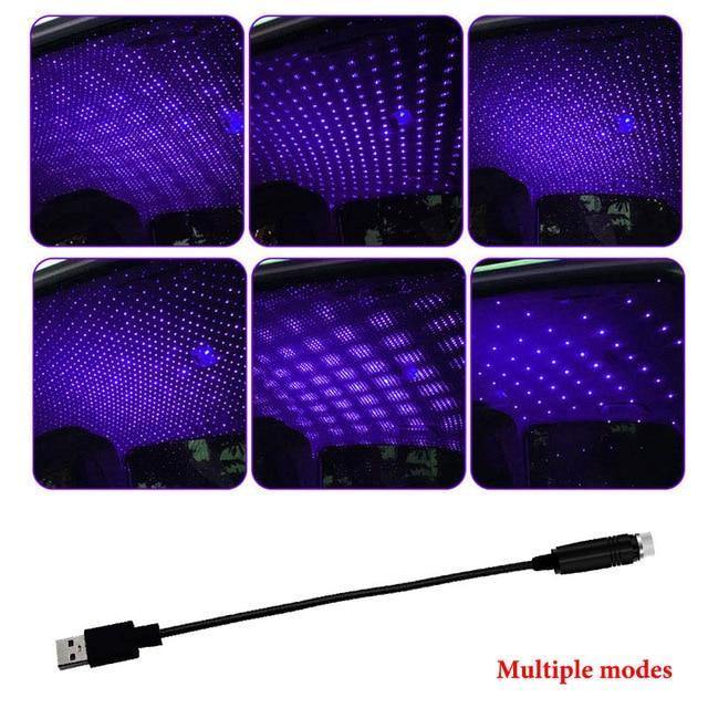 USB Car Accessories Interior Atmosphere Star Sky Lamp Ambient Star Night Lights - Rokcar