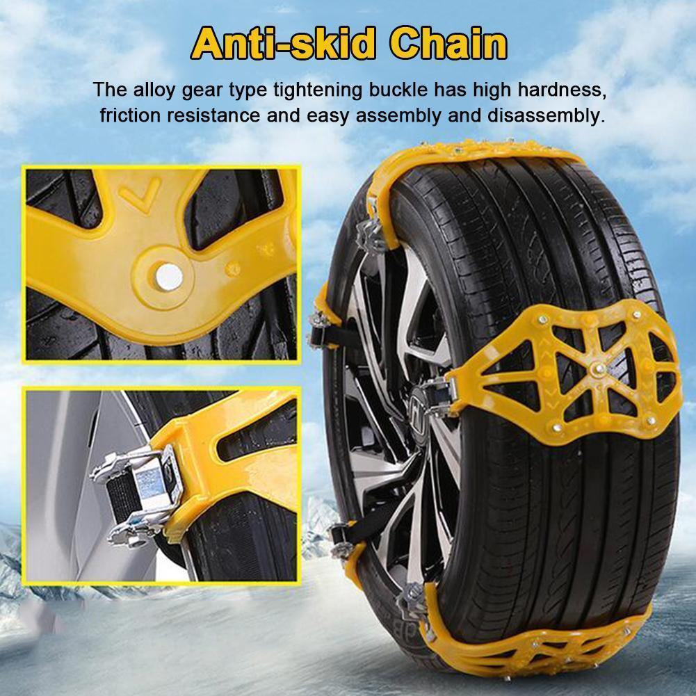 Maso Universal Tire Chains 6Pcs Anti-Skid Snow Chains Portable Easy to  Mount Emergency Traction Car Snow Tyre Chains Universal for Tyres Width