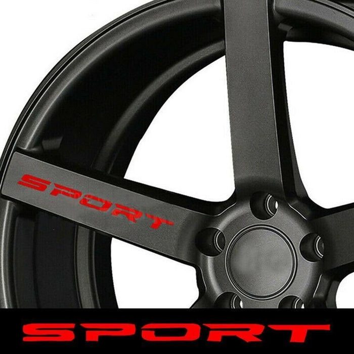 4PCS SPORT Style Car Rims Wheel Hub Racing Sticker Graphic Decal Strip - Rokcar