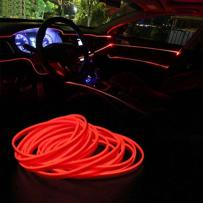 16.5FT LED Car Interior Decor Atmosphere Wire Strip Blue Light Lamp Accessories - Rokcar