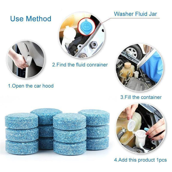10PCS Car Windshield Washer Cleaning Solid Effervescent Tablets Accessories Kit - Rokcar