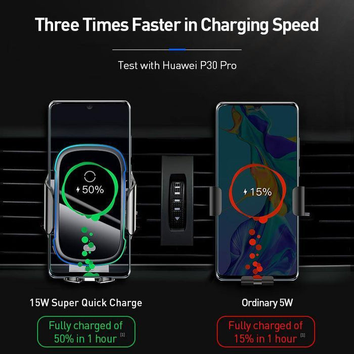 15W Fast Wireless Car Charger Mount for Air Vent Mount Car Intelligent Phone Holder - Rokcar