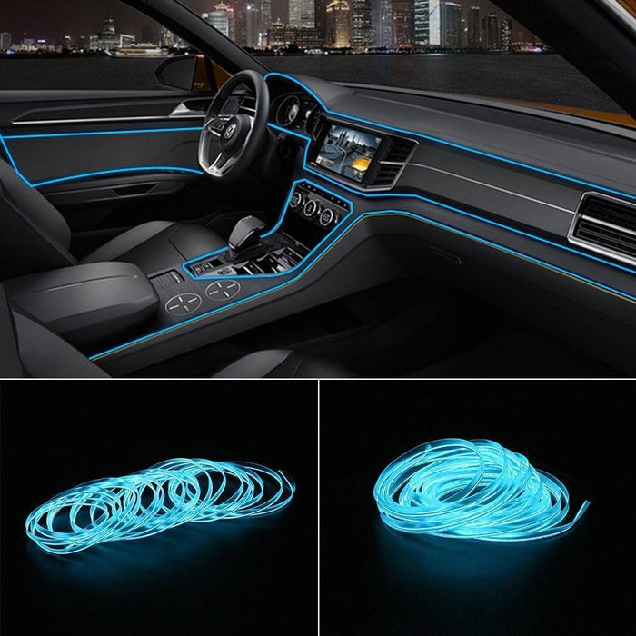 16.5FT LED Car Interior Decor Atmosphere Wire Strip Blue Light Lamp Accessories - Rokcar