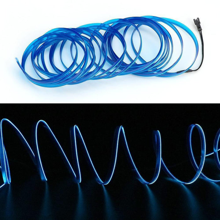 16.5FT LED Car Interior Decor Atmosphere Wire Strip Blue Light Lamp Accessories - Rokcar