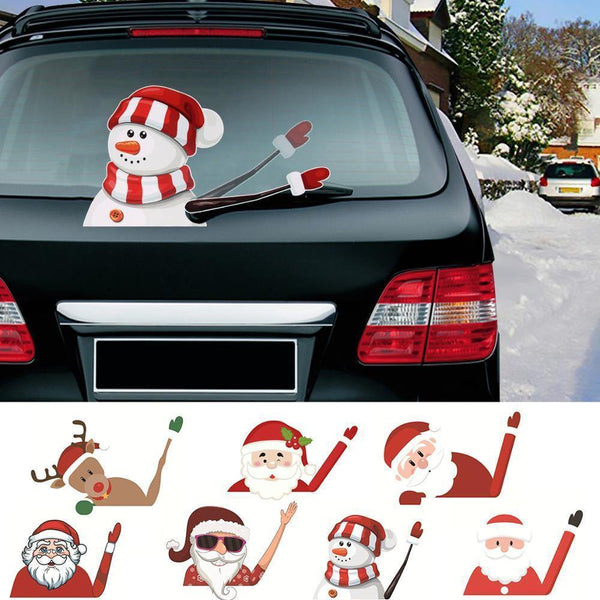 Christmas Rear Windshield Santa Claus Window Decals Car Wiper Sticker - Rokcar