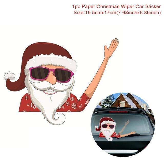 Christmas Rear Windshield Santa Claus Window Decals Car Wiper Sticker - Rokcar