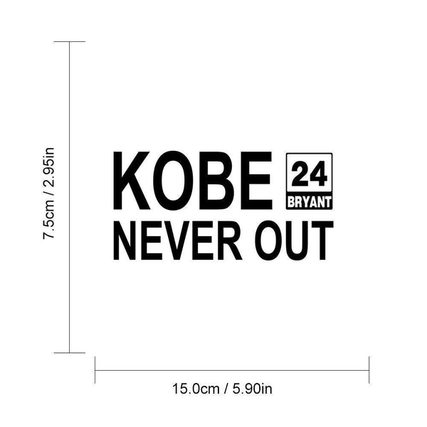 6" * 3" KOBE NEVER OUT Sticker Letters Vinyl For Car Auto - Rokcar