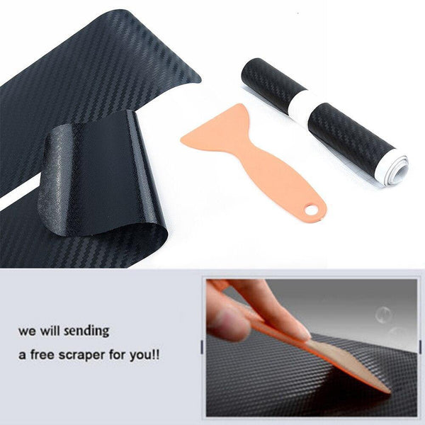 4/5PCS Carbon Fiber Car Door Plate Sill Scuff Cover Anti Scratch Sticker - Rokcar