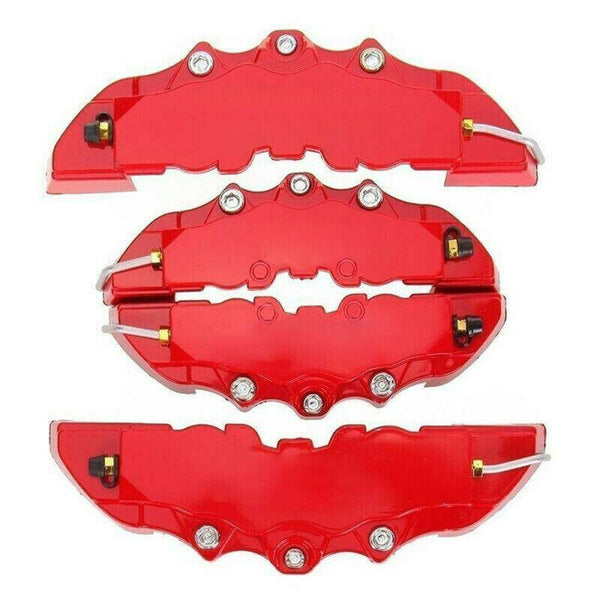 4PCS Red 3D Auto Car Disc Brake Caliper Covers Front & Rear Wheels Accessories Kit - Rokcar