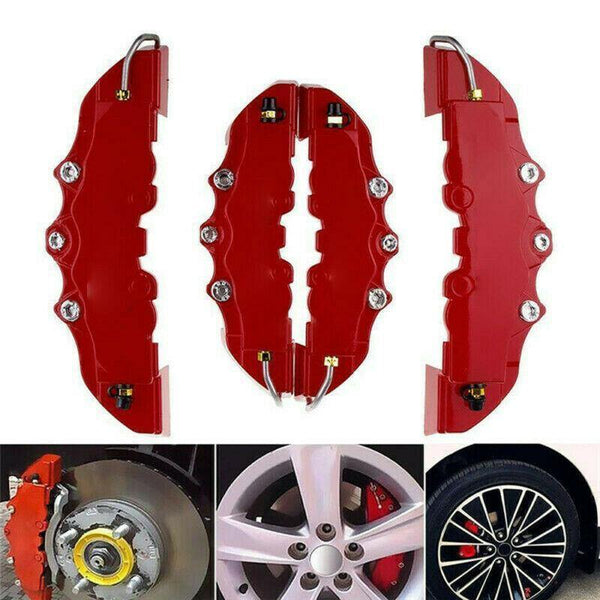 4PCS Red 3D Auto Car Disc Brake Caliper Covers Front & Rear Wheels Accessories Kit - Rokcar