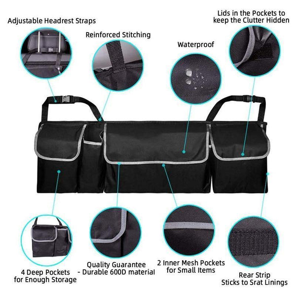 Car Trunk Organizer Car Interior Accessories Back Seat Storage Box Bag Oxford - Rokcar