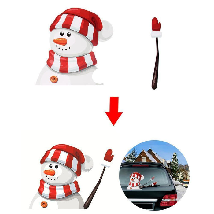 Christmas Rear Windshield Santa Claus Window Decals Car Wiper Sticker - Rokcar