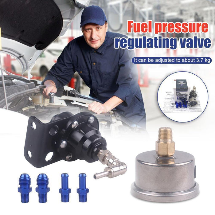 Universal Adjustable Fuel Pressure Regulator Kits for Carburetor Engine Metal - Rokcar