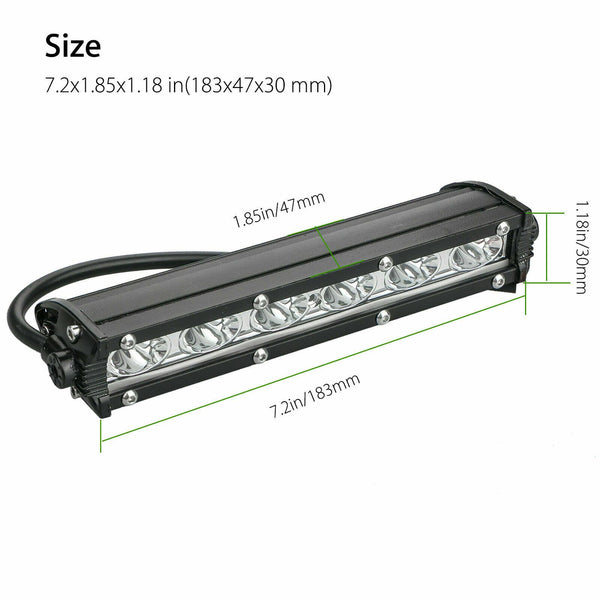 7"Inch 18W LED Work Lights Bar Flood Fog Lamp Offroad Driving Truck SUV ATV 4WD