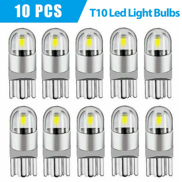 10PCS 6000K Canbus T10 168 194 W5W Dome License Side Marker LED Light Bulb White