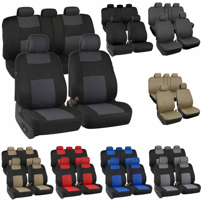 Auto Seat Covers for Car Truck SUV Van - Universal Protectors Polyester 12 Color - Rokcar