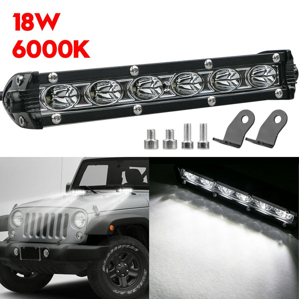 7"Inch 18W LED Work Lights Bar Flood Fog Lamp Offroad Driving Truck SUV ATV 4WD