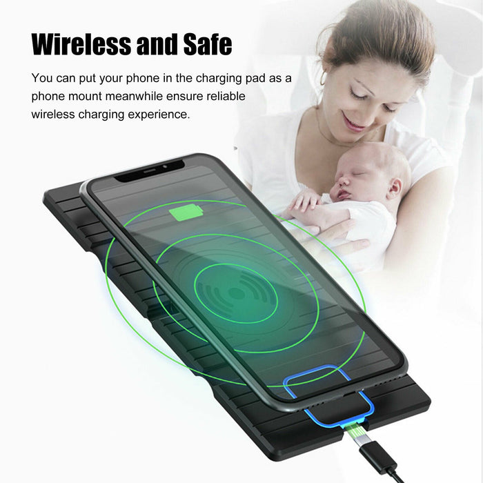 Fast Charging Car Wireless Phone Charger Pad Mat Mount For iPhone 12 Samsung S10