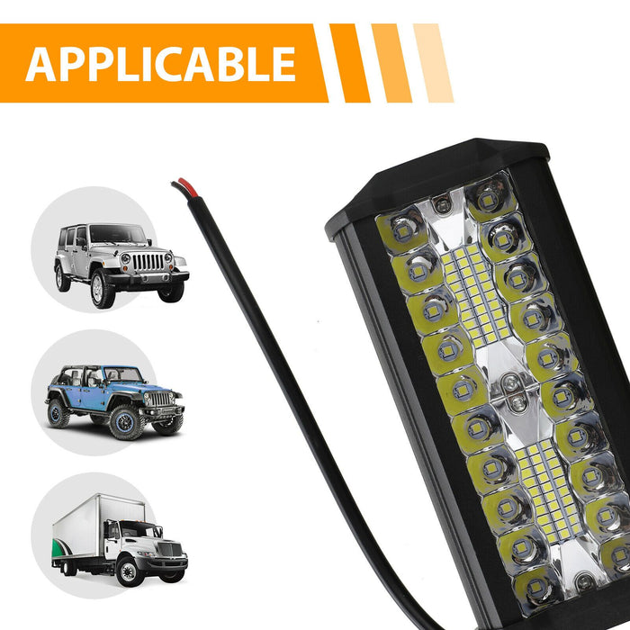 400W 7''Car LED Work Light Bar Spot Flood Beams Combo For Off-road SUV Truck