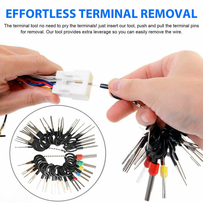 73PCS Wire Terminal Removal Tool Car Electrical Wiring Crimp Connector Pin Kit