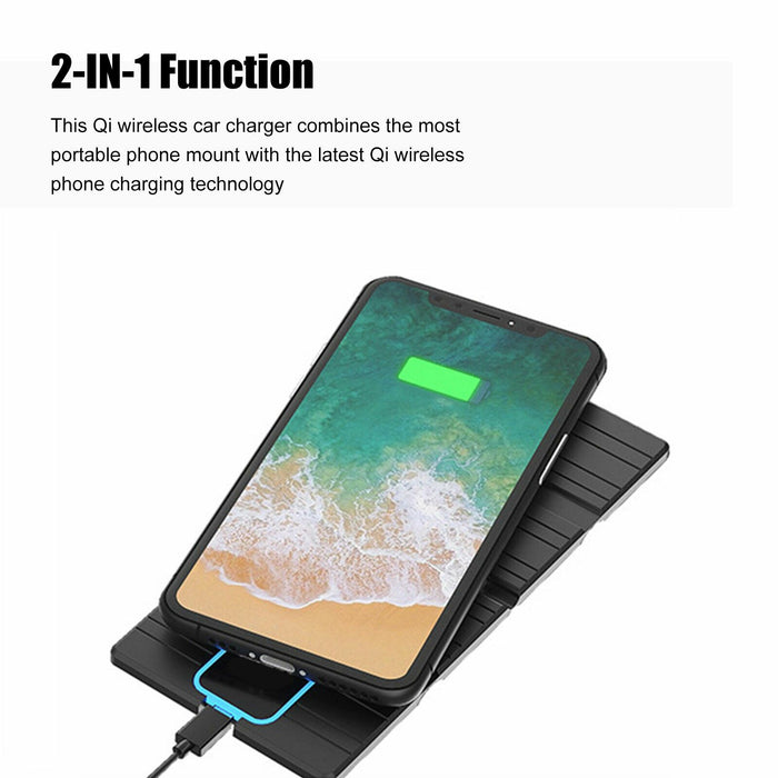 Fast Charging Car Wireless Phone Charger Pad Mat Mount For iPhone 12 Samsung S10